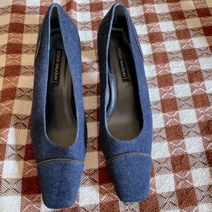 Coco Shugun heels. Denim. Blue. Size 10